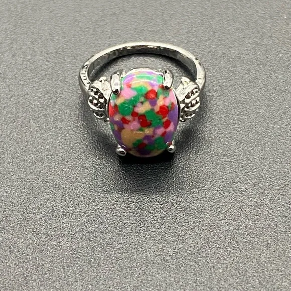 Item 185 Muti Colored Gem Ring Sz 6 - Picture 1 of 4